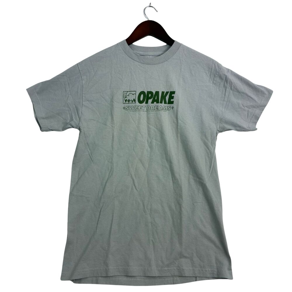 Opake Sweet Dreams Guam Graphic T-Shirt Mens M Gray Green Moon Streetwear Tee
